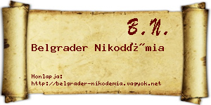 Belgrader Nikodémia névjegykártya